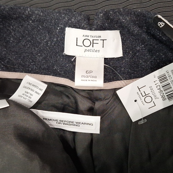 LOFT Petite Wool Marisa Lean Trouser Modern Fit Grey with Pockets NWT - Picture 7 of 10